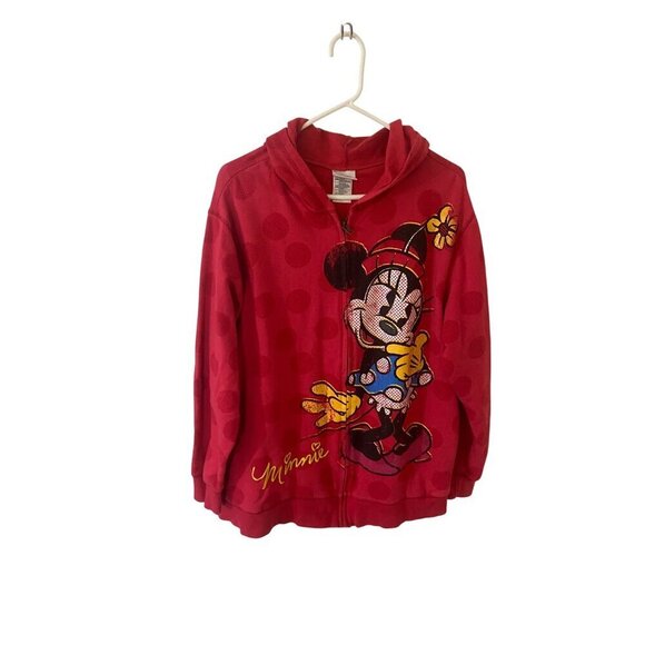 Disney Sweaters - Disney Store Official Merch Red Minnie Mouse Fullo Zip Hooded Sweater - 2XL